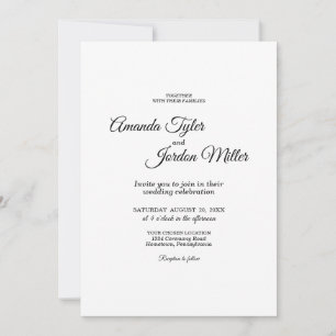 Invitation Photo simple Mariage de calligraphie noir et blanc