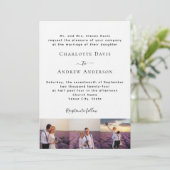 Invitation Photo simple mariage de luxe (Debout devant)