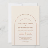 Invitation Photo simple Mariage en ivoire Boho Arch (Devant)