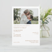 Invitation Photo simple moderne avec les parents Mariage (Debout devant)