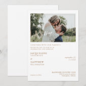 Invitation Photo simple moderne avec les parents Mariage (Devant / Derrière)