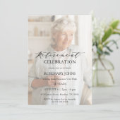 Invitation Photo Simple Moderne Calligraphie Retraite (Debout devant)