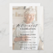 Invitation Photo Simple Moderne Calligraphie Retraite (Devant / Derrière)