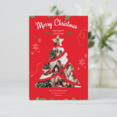 Invitation Photo simple moderne Collage de Noël Arbre de Noël (Debout devant)