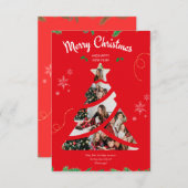 Invitation Photo simple moderne Collage de Noël Arbre de Noël (Devant / Derrière)