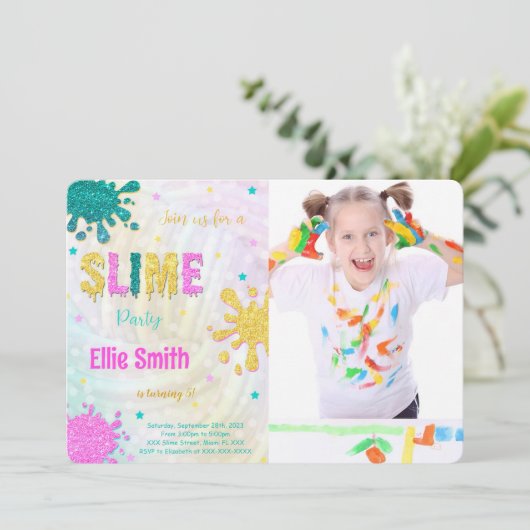 Invitation photo Slime (Debout devant)