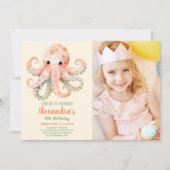 Invitation Photo sous l'aquarelle de la mer Anniversaire (Devant)