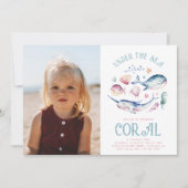 Invitation Photo sous l'invitation d'anniversaire de la mer (Devant)