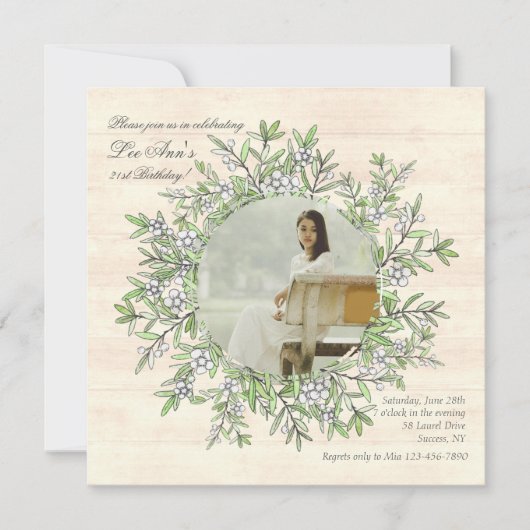 Invitation photo Spring Berry Wreath (Devant)