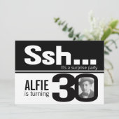Invitation Photo ssh hommes noir blanc 30e anniversaire invit (Debout devant)