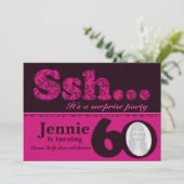 Invitation Photo ssh surprise rose 60e anniversaire invitatio (Debout devant)