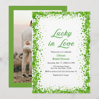 Invitation Photo St Patrick's Day Lucky in Love Bridal Shower