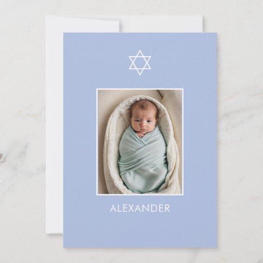 Invitation Photo Star de David Hébreu (Dos)