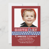 Invitation photo Stars and Stripes
