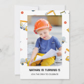 Invitation Photo Stop the Traffic Construction Anniversaire (Dos)