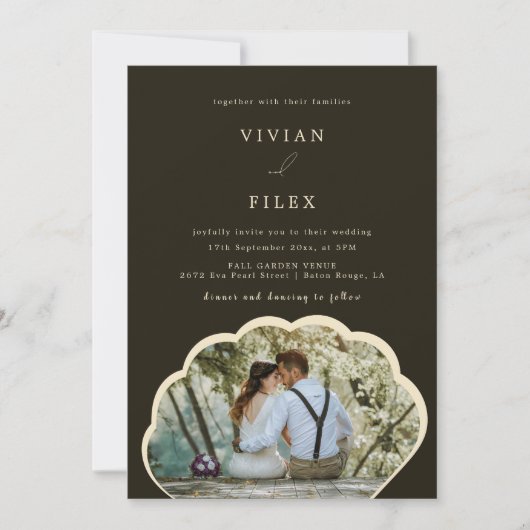 Invitation photo stylish Dark Green (Devant)