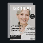 Invitation Photo Stylish Magazine Couverture pour son 76e ann<br><div class="desc">Photo Stylish Magazine Couverture pour son 76e anniversaire Invitation</div>