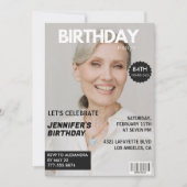 Invitation Photo Stylish Magazine Couverture pour son 84e ann (Devant)
