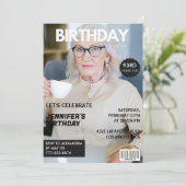 Invitation Photo Stylish Magazine Couverture pour son 93e ann (Debout devant)
