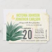 Invitation Photo Succulente Aloe Pink Lime Hydrangea Mariage (Devant)