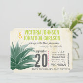 Invitation Photo Succulente Aloe Pink Lime Hydrangea Mariage (Debout devant)