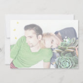 Invitation Photo Succulente jaune et gris sur Mariage arrière (Dos)