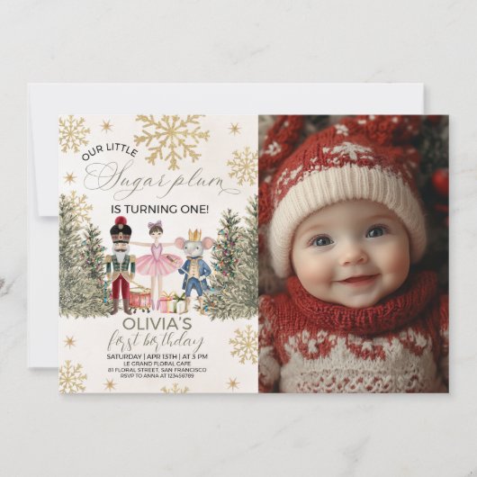 Invitation Photo Sugar Plum Nutcracker Invite (Devant)