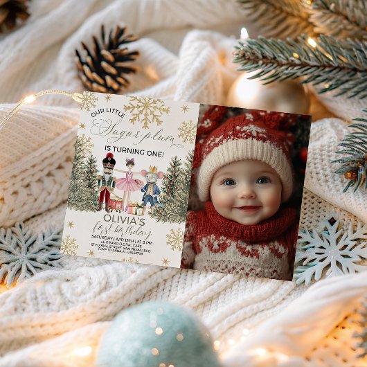 Invitation Photo Sugar Plum Nutcracker Invite