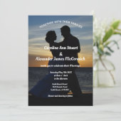 Invitation Photo Summer Ocean Elegant Chic Mariage Dans (Debout devant)