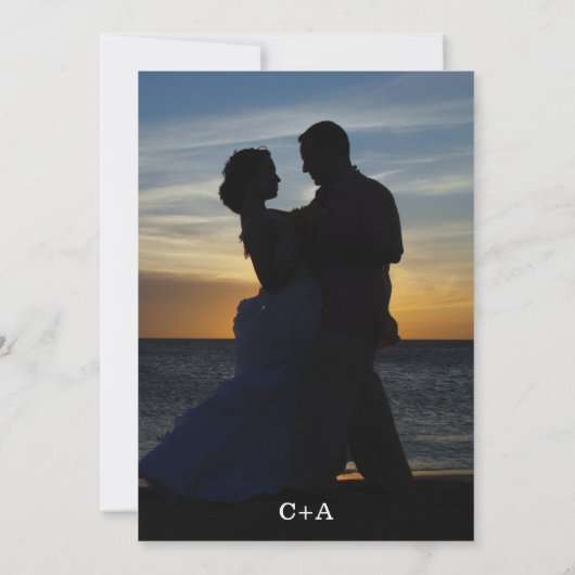 Invitation Photo Summer Ocean Elegant Chic Mariage Dans (Dos)