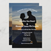 Invitation Photo Summer Ocean Elegant Chic Mariage Dans (Devant / Derrière)