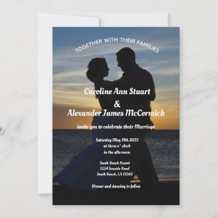 Invitation Photo Summer Ocean Elegant Chic Mariage Dans