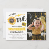 Invitation photo Sunflower First Birthday (Devant)