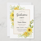 Invitation Photo Sunflower Script Graduation Party (Devant)