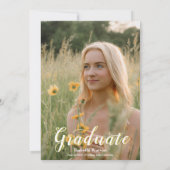 Invitation Photo Sunflower Script Graduation Party (Dos)