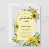 Invitation Photo Sunflower Script Graduation Party (Devant)