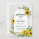 Invitation Photo Sunflower Script Graduation Party (Devant)