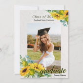 Invitation Photo Sunflower Script Graduation Party (Dos)
