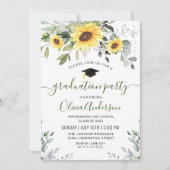 Invitation PHOTO Sunflowers Eucalyptus Graduation Party (Devant)