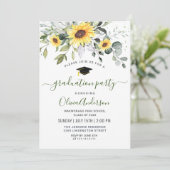 Invitation PHOTO Sunflowers Eucalyptus Graduation Party (Debout devant)