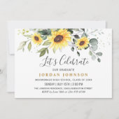 Invitation PHOTO Sunflowers Eucalyptus Graduation Party (Devant)