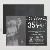 Invitation Photo sur ardoise pour les 35 ans de mariage (Devant / Derrière)