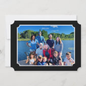 Invitation Photo sur le dos Mariage de typographie noir et bl (Dos)