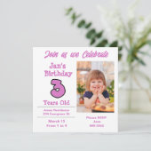 Invitation Photo sur l'invitation de Young Girl Party (Debout devant)