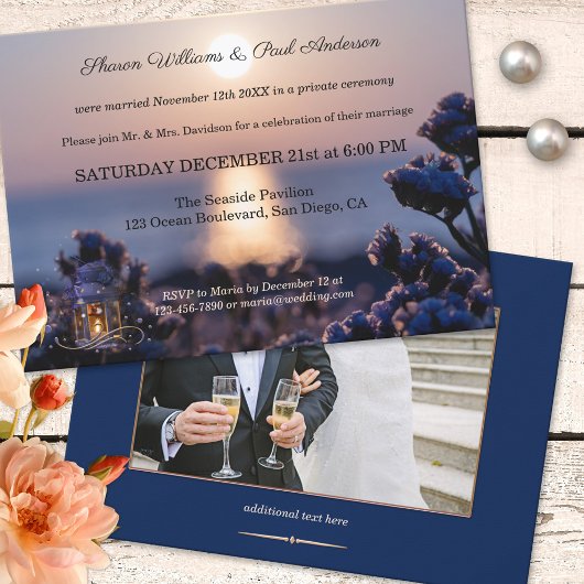 Invitation Photo sur mesure côtière après mariage Fête Invita