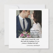Invitation Photo sur mesure du Mariage du coeur (Dos)