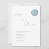 Invitation photo sur mesure sceau de cire bleu poussiéreux ét (Devant)