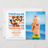 Invitation Photo sur mesure Trois Jeune Garçon 3e fête d'anni (Devant)