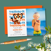 Invitation Photo sur mesure Trois Jeune Garçon 3e fête d'anni