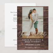 Invitation Photo sur Wood Change the Date (Devant / Derrière)